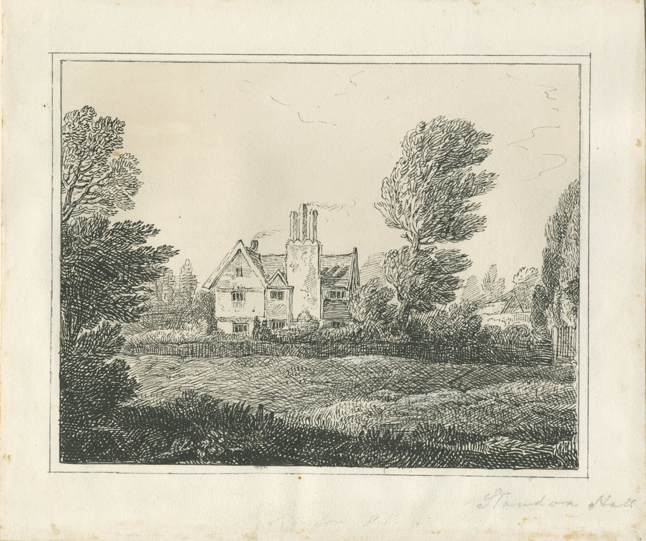 Standon Hall: tollal és tintával készült rajz, nd [?19. század közepe] (rajz) alkotó: Thomas Peploe Wood