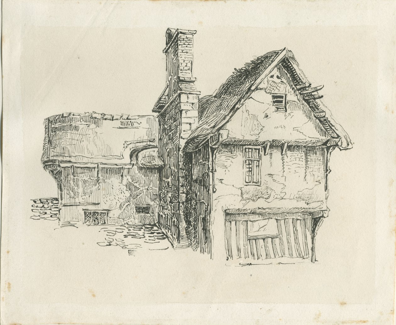 Standon Hall: toll- és tusrajz, és [?19. század közepe] (rajz) alkotó: Thomas Peploe Wood