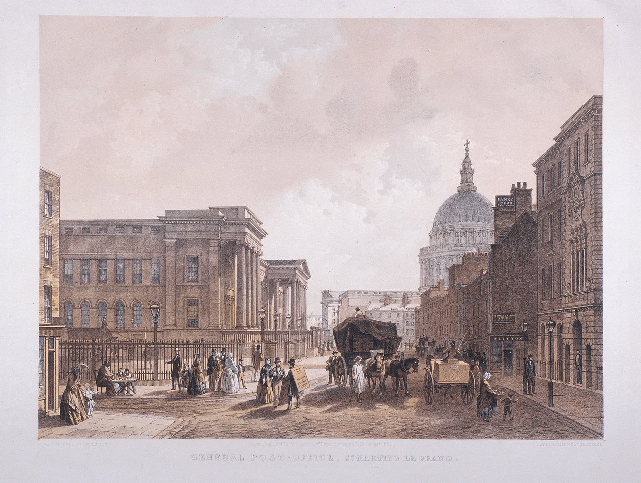 General Post Office, London, 1852 alkotó: Thomas Picken