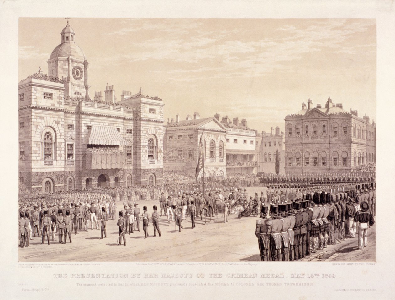 Viktória királynő átadta a krími érmet Sir Thomas Trowbridge ezredesnek, 1855. május 18-án alkotó: Thomas Picken
