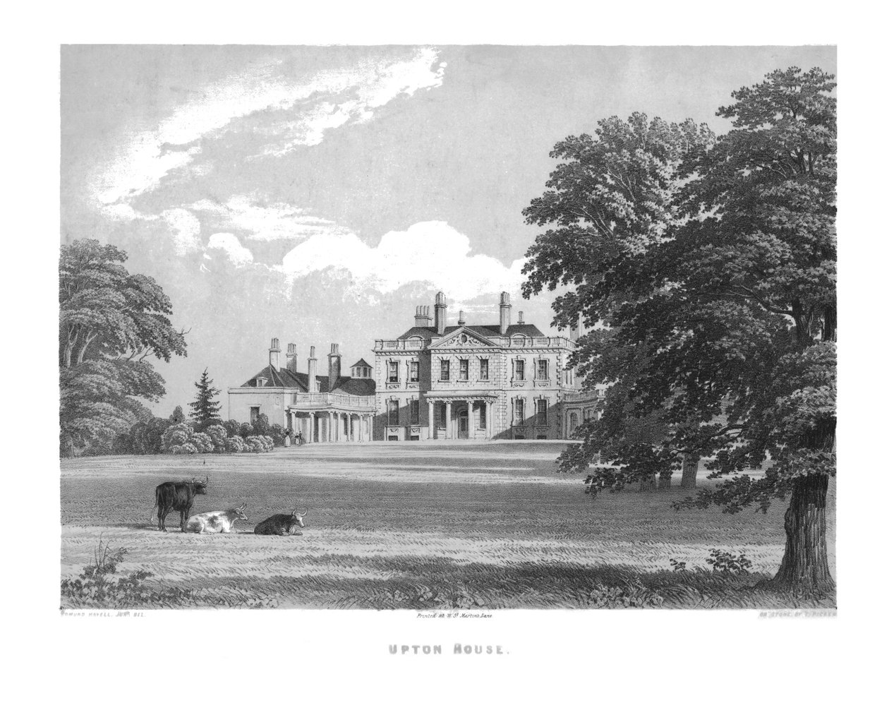 Upton House, 19. század közepe. alkotó: Thomas Picken