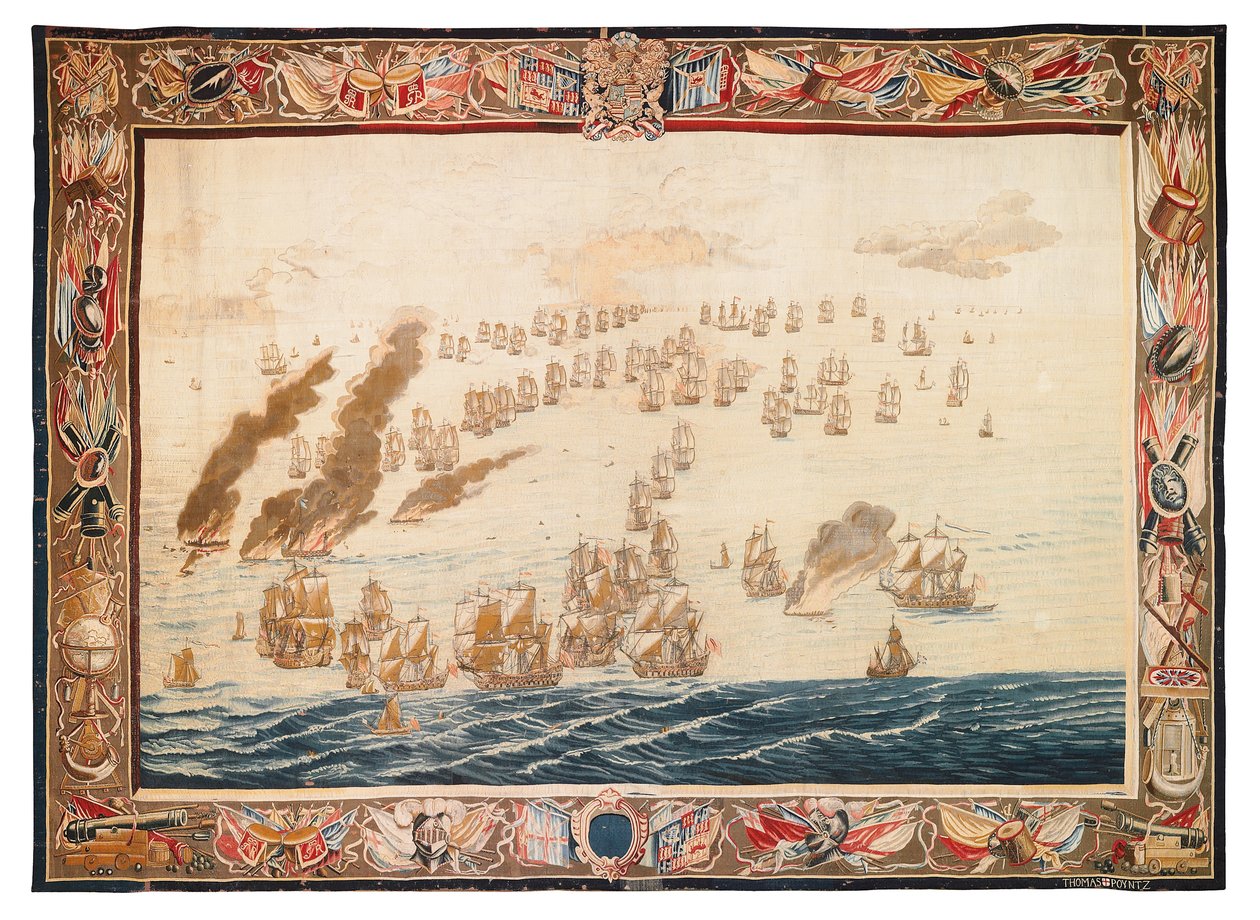 A mortlake-i solebayi csata történeti kárpitja, William van de Veldének tulajdonított tervek, 1688 körül alkotó: Thomas Poyntz