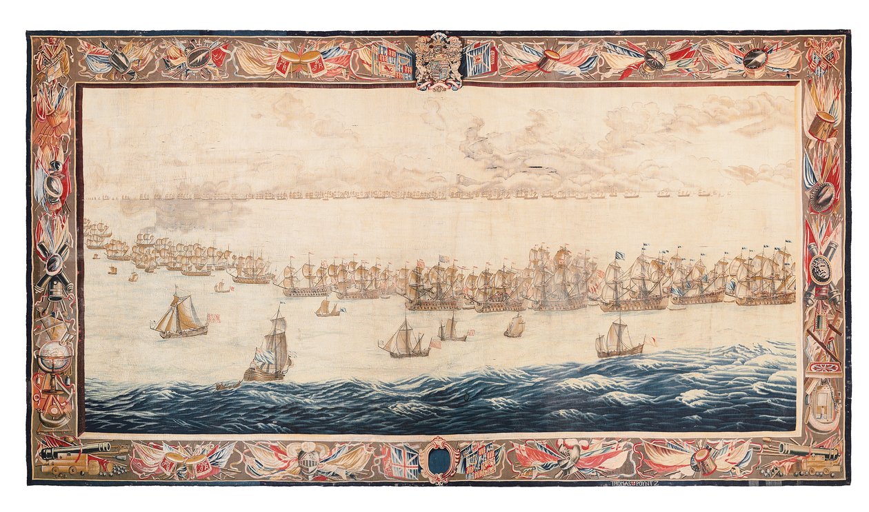A mortlake-i solebayi csata történeti kárpitja, William van de Veldének tulajdonított tervek, 1688 körül alkotó: Thomas Poyntz
