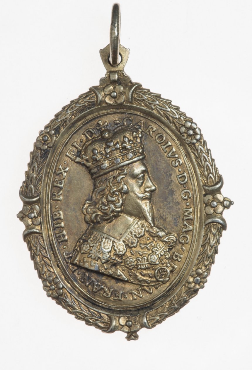 I. Károly és Henrietta Maria támogatói jelvény, 1649 körül (ezüst aranyozott) alkotó: Thomas Rawlins