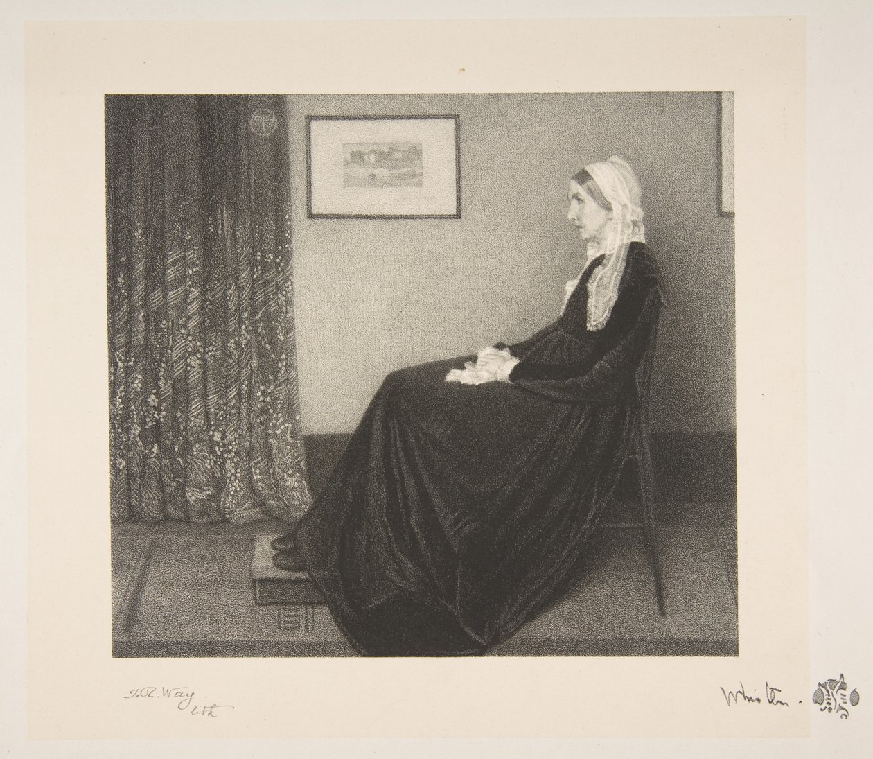 Szürke-fekete elrendezés: A művészanya portréja, 1892. alkotó: Thomas Robert Way