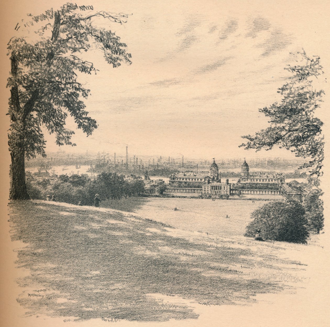 "Greenwich-palota az Obszervatórium-dombtól", 1902 alkotó: Thomas Robert Way