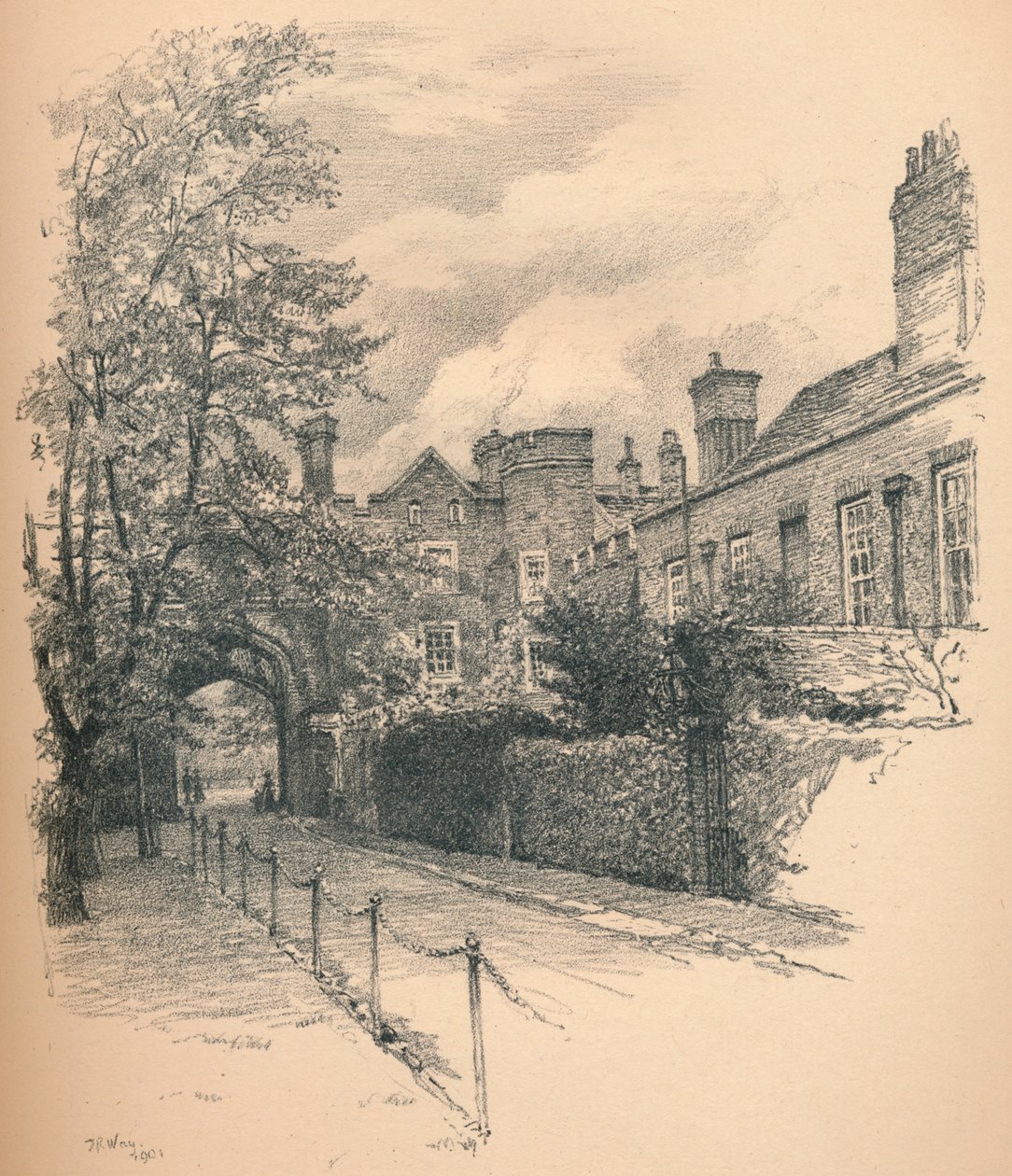 A Richmond-palota udvara és átjárója, 1902 alkotó: Thomas Robert Way