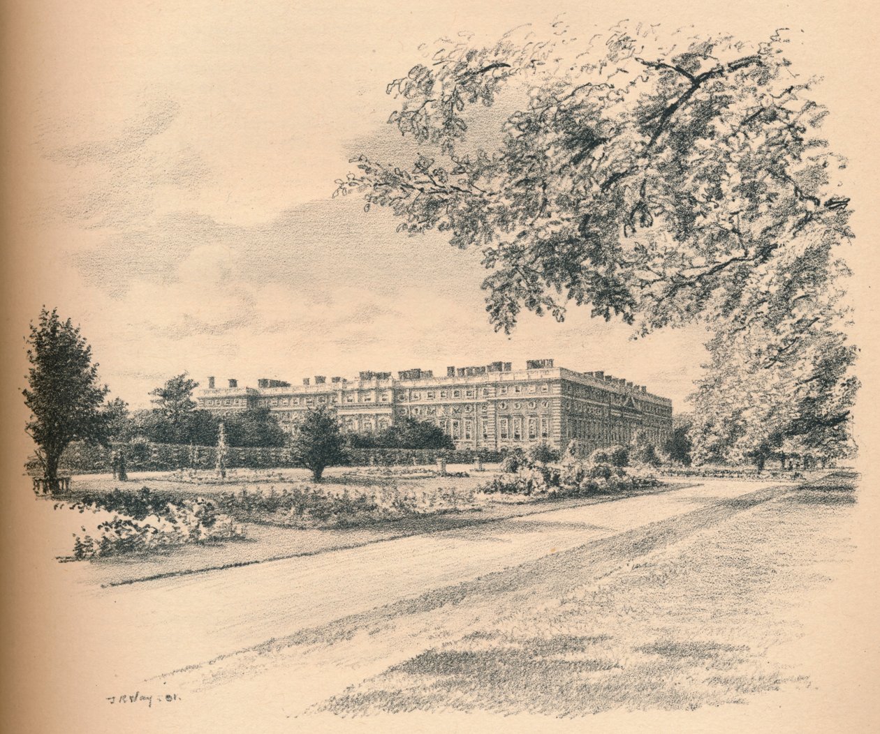 A Hampton Court Palace kerti frontjai, 1902 alkotó: Thomas Robert Way