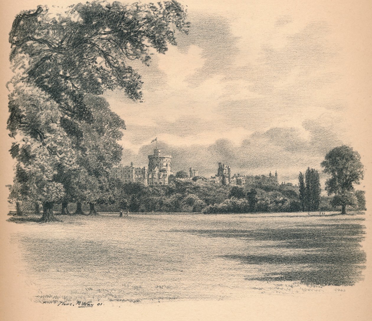 Windsori kastély a Home Parkból, 1902 alkotó: Thomas Robert Way