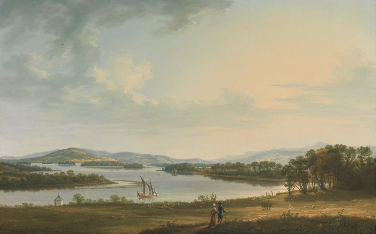 Knock Ninney és Lough Erne Bellisle-ből, Fermanagh megyéből, Írországból alkotó: Thomas Roberts