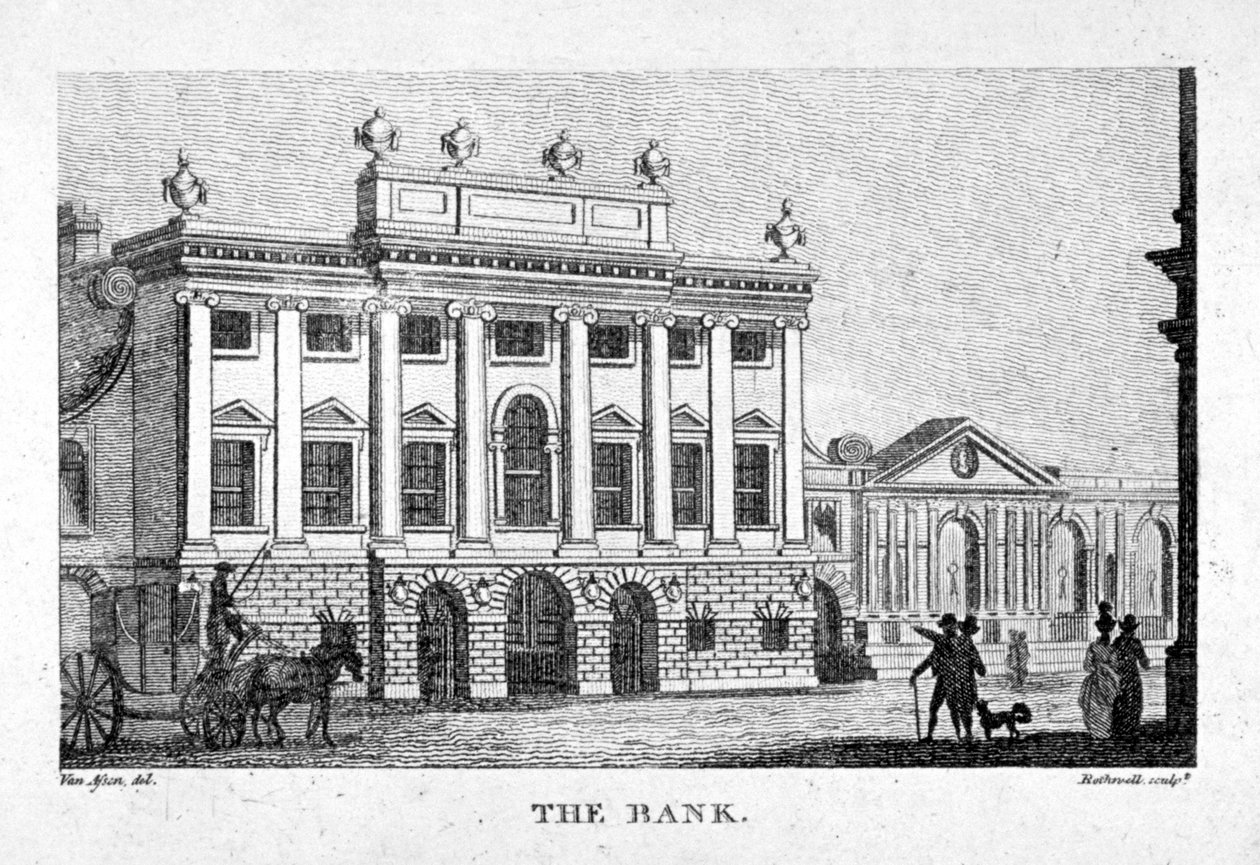 The Bank of England, City of London, 1800. alkotó: Thomas Rothwell