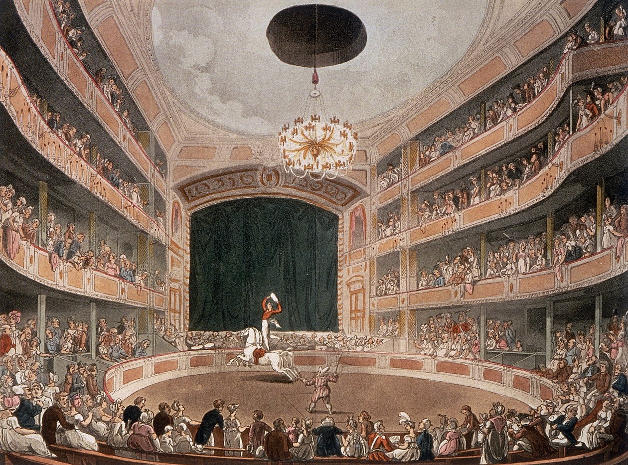 Astley Királyi Amfiteátruma, Lambeth, London, 1895 előtt alkotó: Thomas Rowlandson, Augustus Charles Pugin