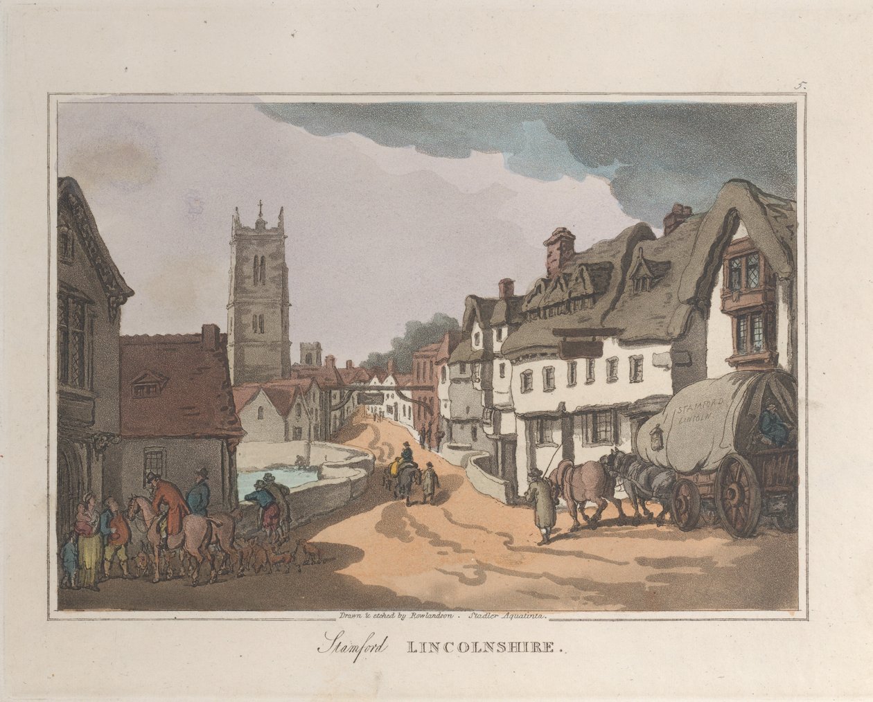 Stamford Lincolnshire, Sketches from Nature, 1822., 1822. Alkotók: Thomas Rowlandson, Joseph Constantine Stadler. alkotó: ThomasThomas Rowlandson, Joseph Constantine Stadler Thomas Rowlandson, Joseph Constantine Stadler