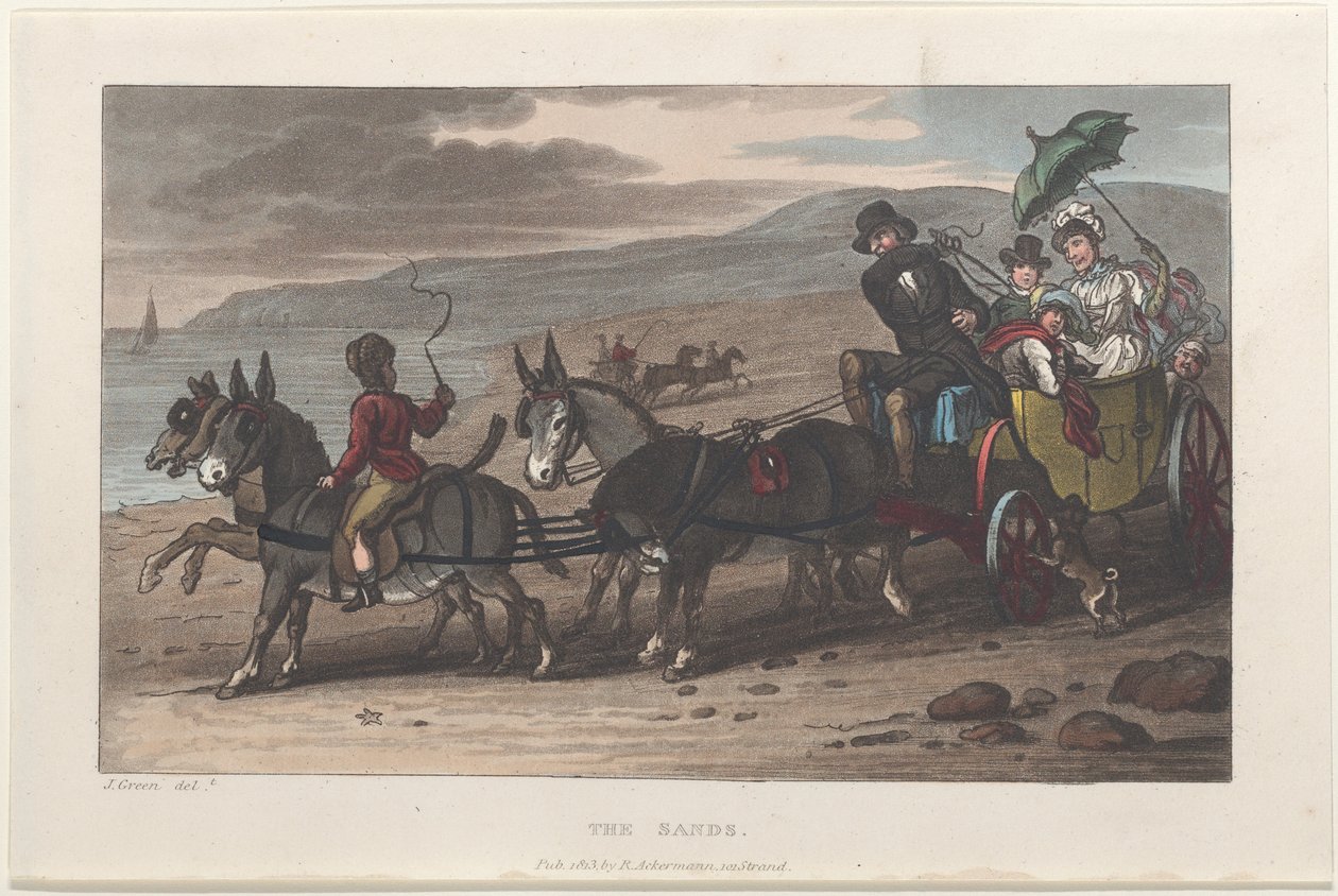 The Sands, Scarborough költői vázlataiból, 1813., 1813. Alkotók: Thomas Rowlandson, Joseph Constantine Stadler, J. Bluck. alkotó: Thomas Rowlandson, Joseph Constantine Stadler, J. Bluck