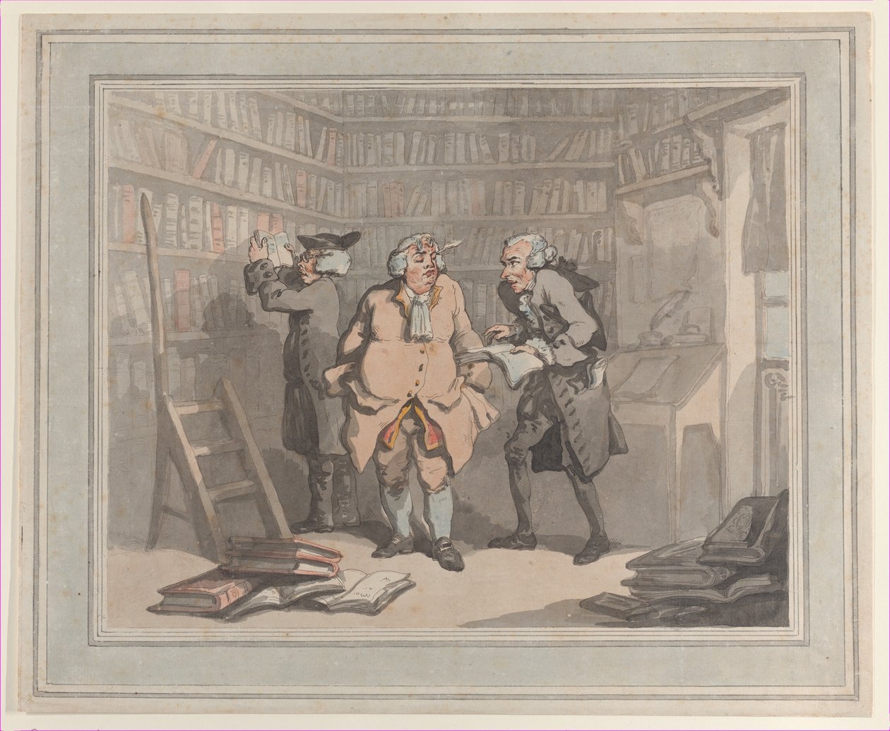 Könyvkereskedő és szerző, 1784. szeptember 25., 1784. szeptember 25. Alkotók: Thomas Rowlandson, Samuel Alken. alkotó: Thomas Rowlandson, Samuel Alken