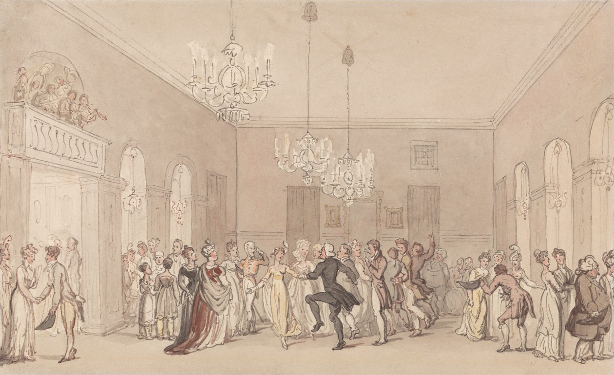 Bál Scarboroughban alkotó: Thomas Rowlandson