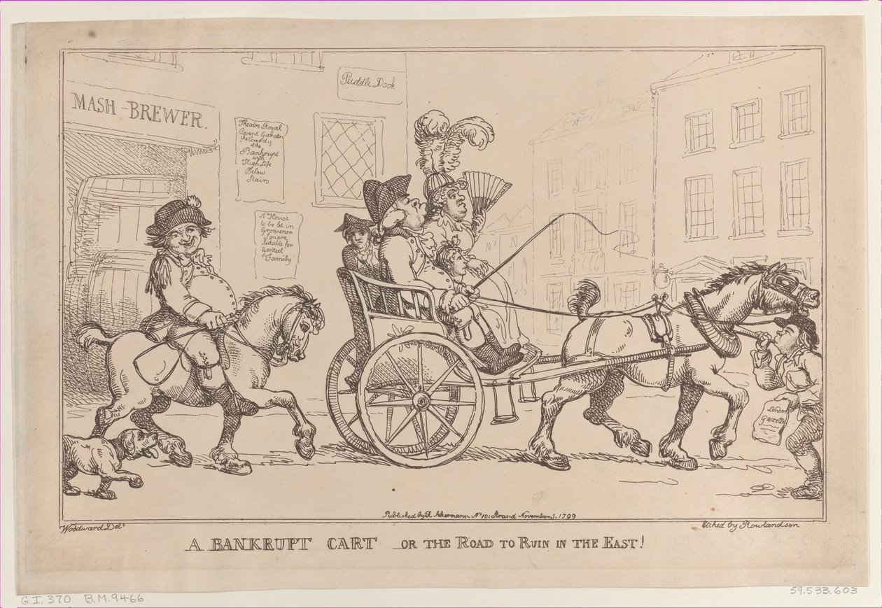 Egy csődbe ment szekér, avagy Keleten a romokhoz vezető út!, 1799. november 5., 1799. november 5. alkotó: Thomas Rowlandson
