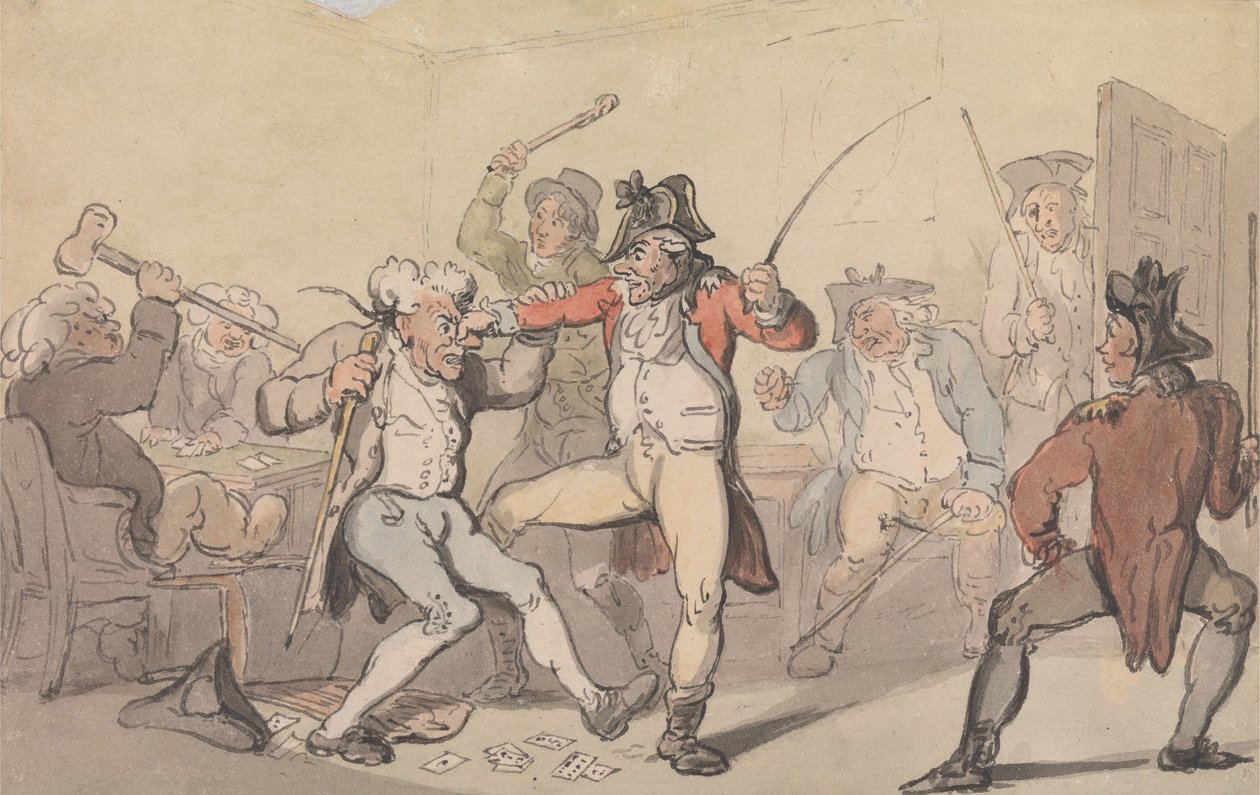 Fekete lábat észleltek, amely kártyákat csempészett ki alkotó: Thomas Rowlandson