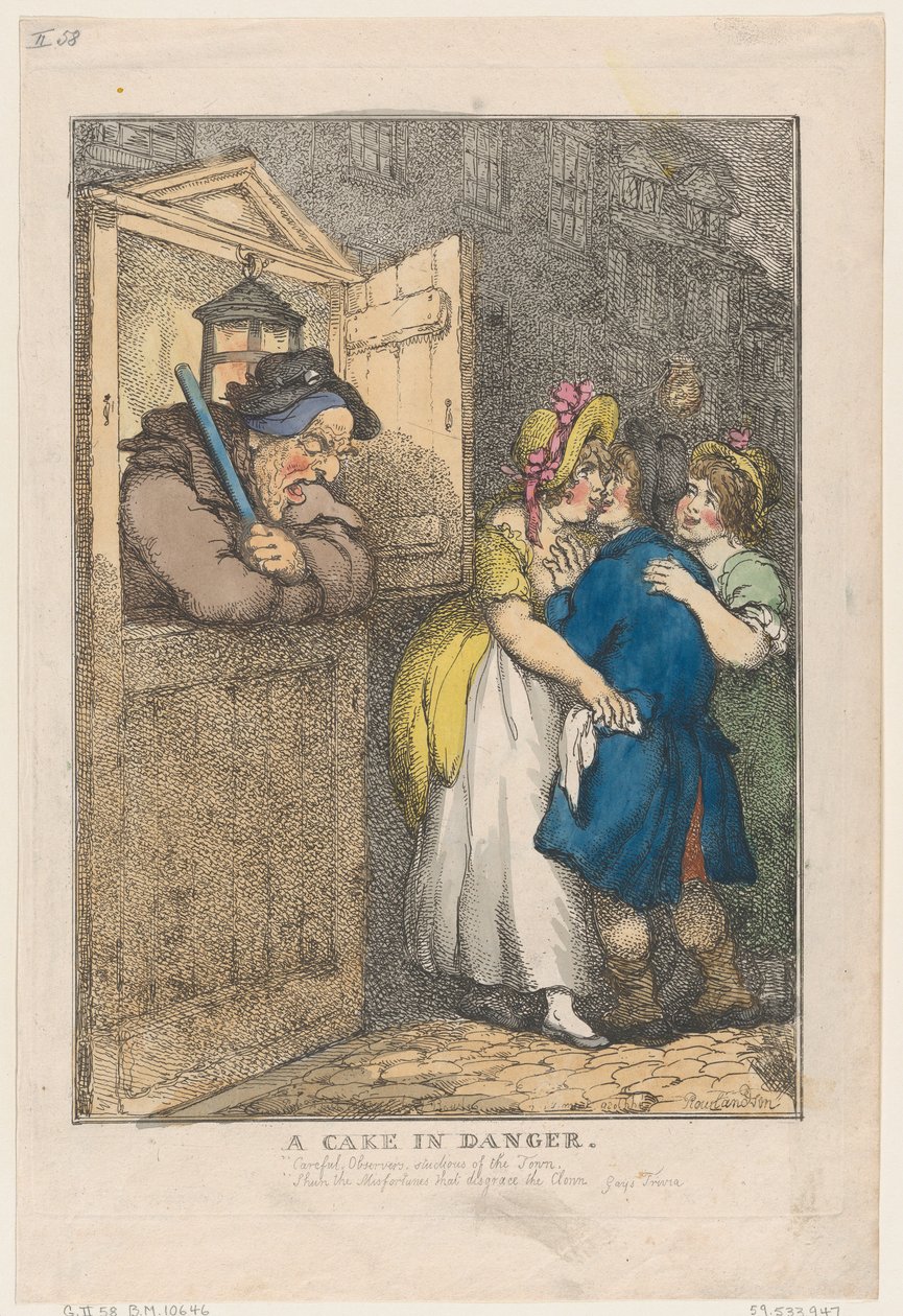 Egy torta veszélyben, 1806. április 20., 1806. április 20. alkotó: Thomas Rowlandson