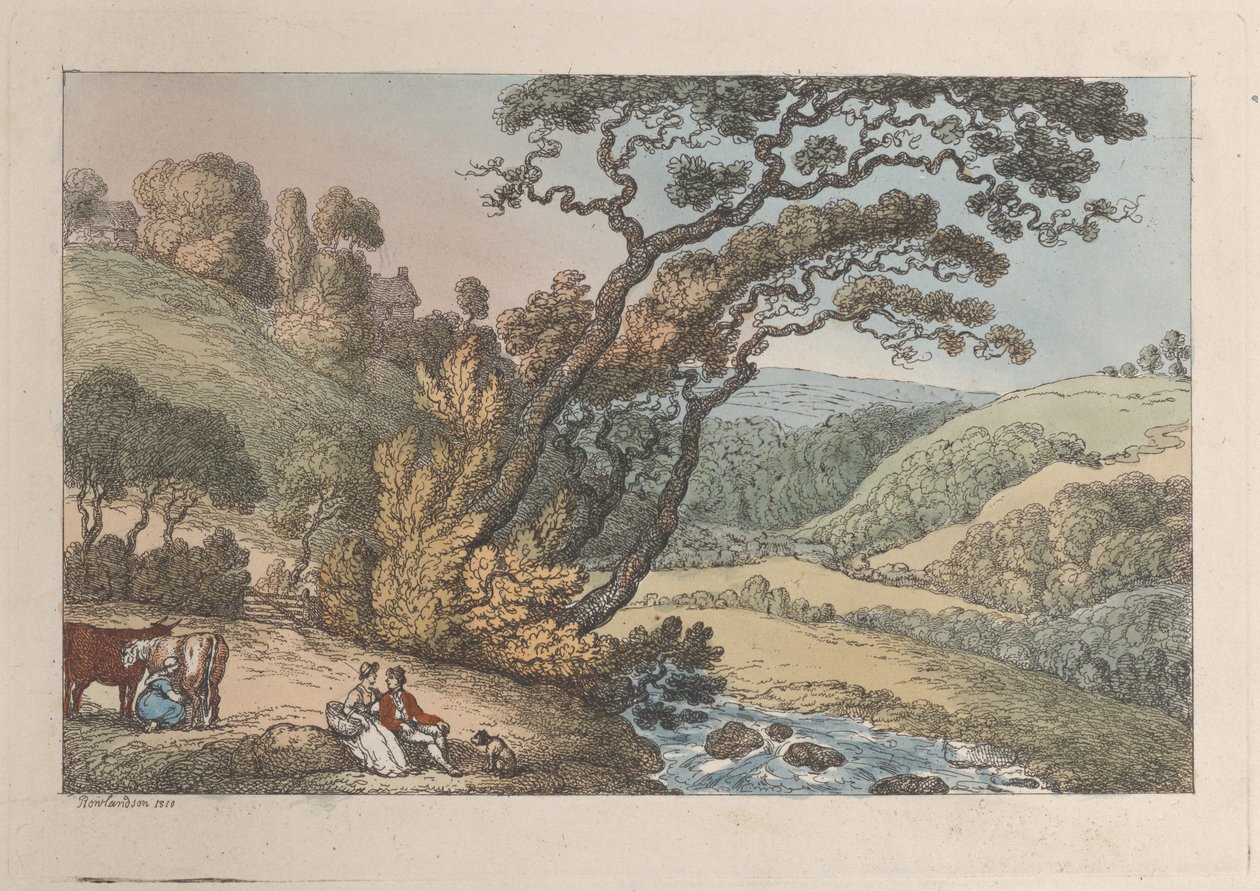 A Cornish View, a Views in Cornwall, 1810., 1810. alkotó: Thomas Rowlandson