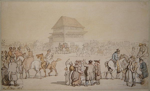 Zsúfolt versenytalálkozó alkotó: Thomas Rowlandson