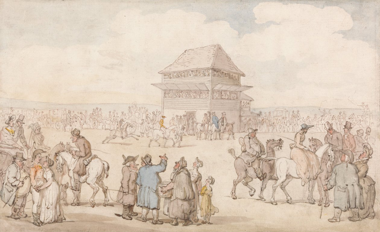 Egy zsúfolt lóverseny alkotó: Thomas Rowlandson