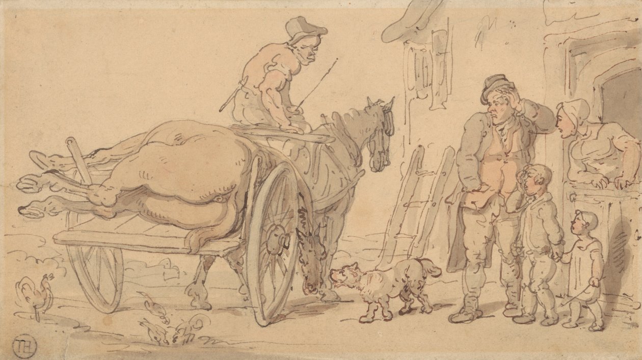 Egy döglött ló a kakas szekerén alkotó: Thomas Rowlandson