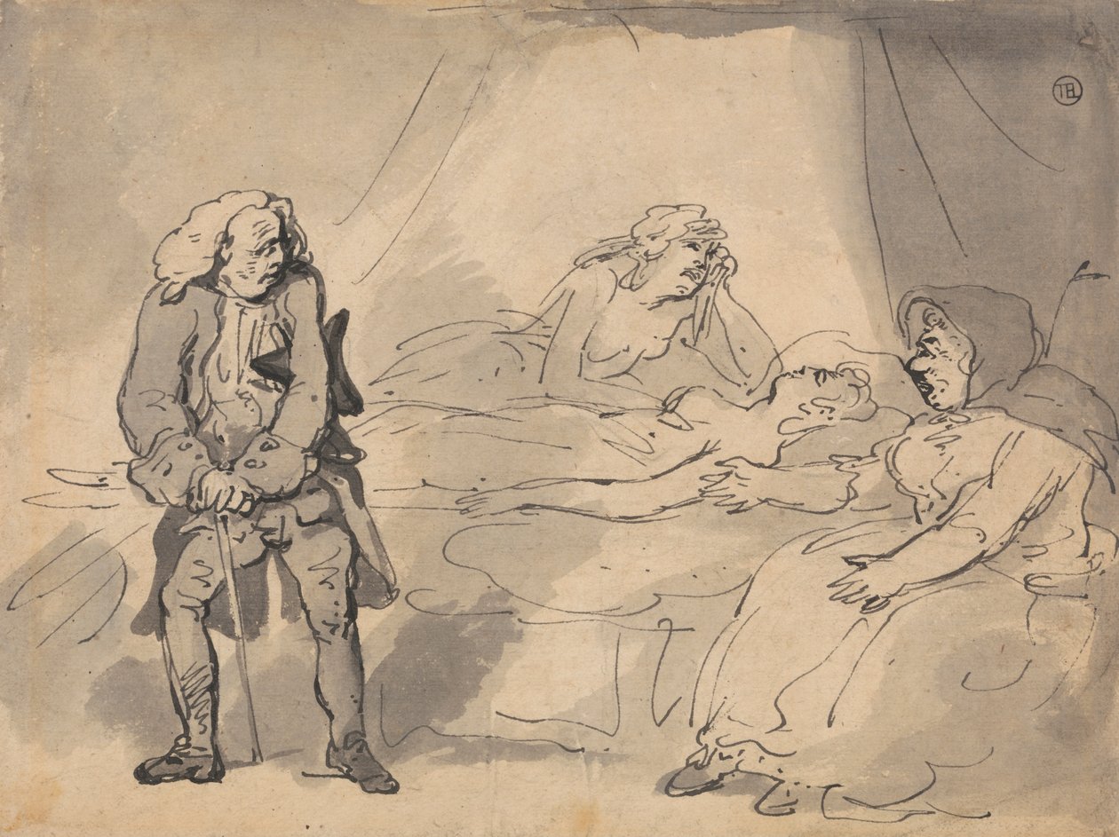 Halálágyi jelenet alkotó: Thomas Rowlandson