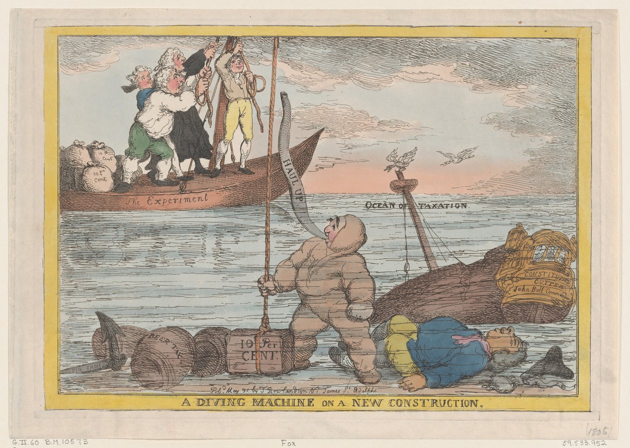 Új építésű búvárgép, 1806. május 31., 1806. május 31. alkotó: Thomas Rowlandson