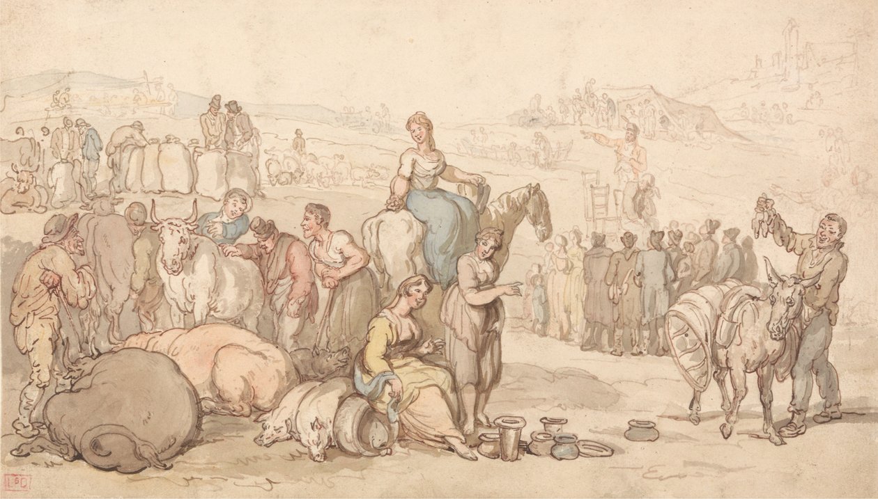 Vidéki vásár alkotó: Thomas Rowlandson