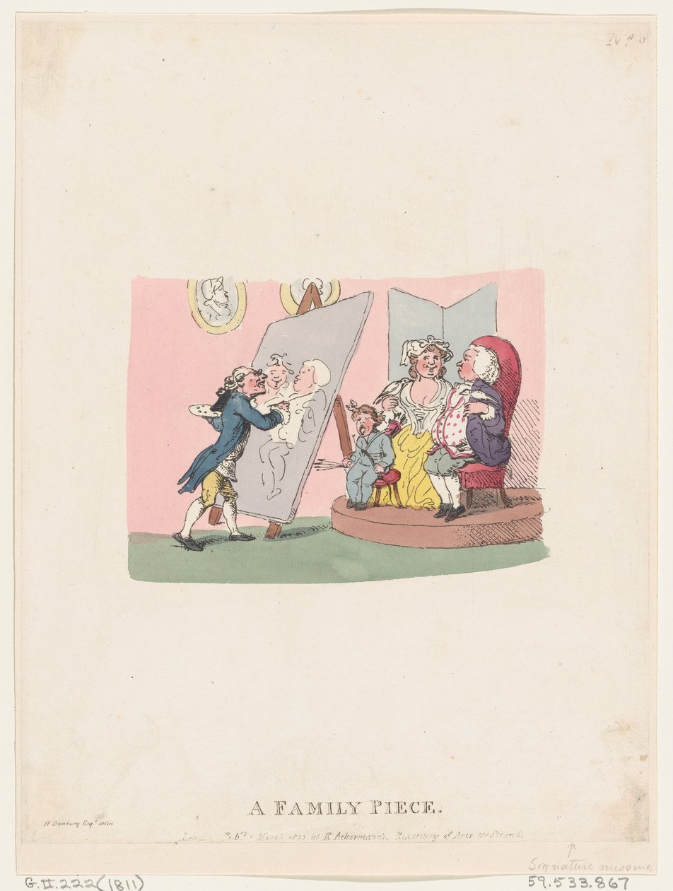 A Family Piece, 1803-ban, későbbi kiadásban, 1803-ban, későbbi újrakiadásban jelent meg. alkotó: Thomas Rowlandson