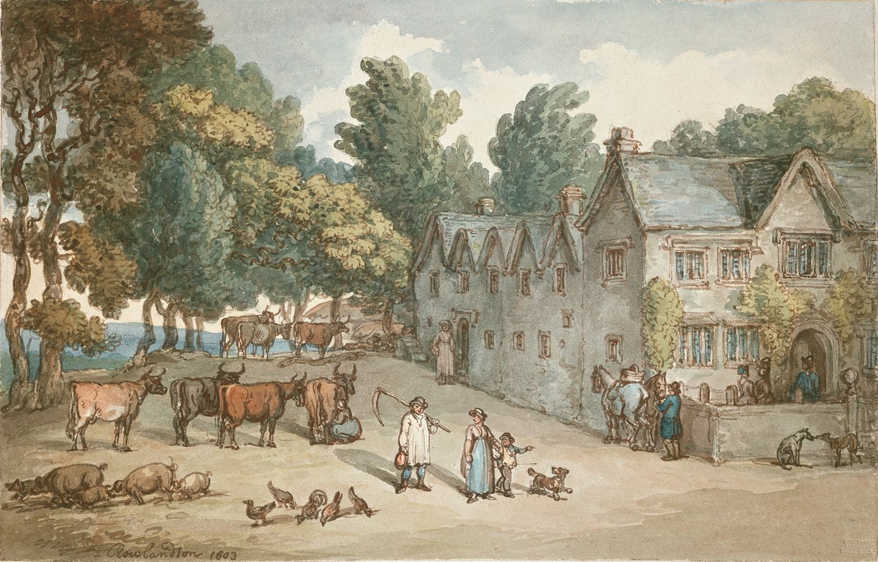 Egy parasztház Hengarban, Cornwallban, 1803 alkotó: Thomas Rowlandson