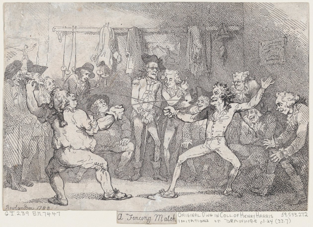 Egy vívómérkőzés alkotó: Thomas Rowlandson