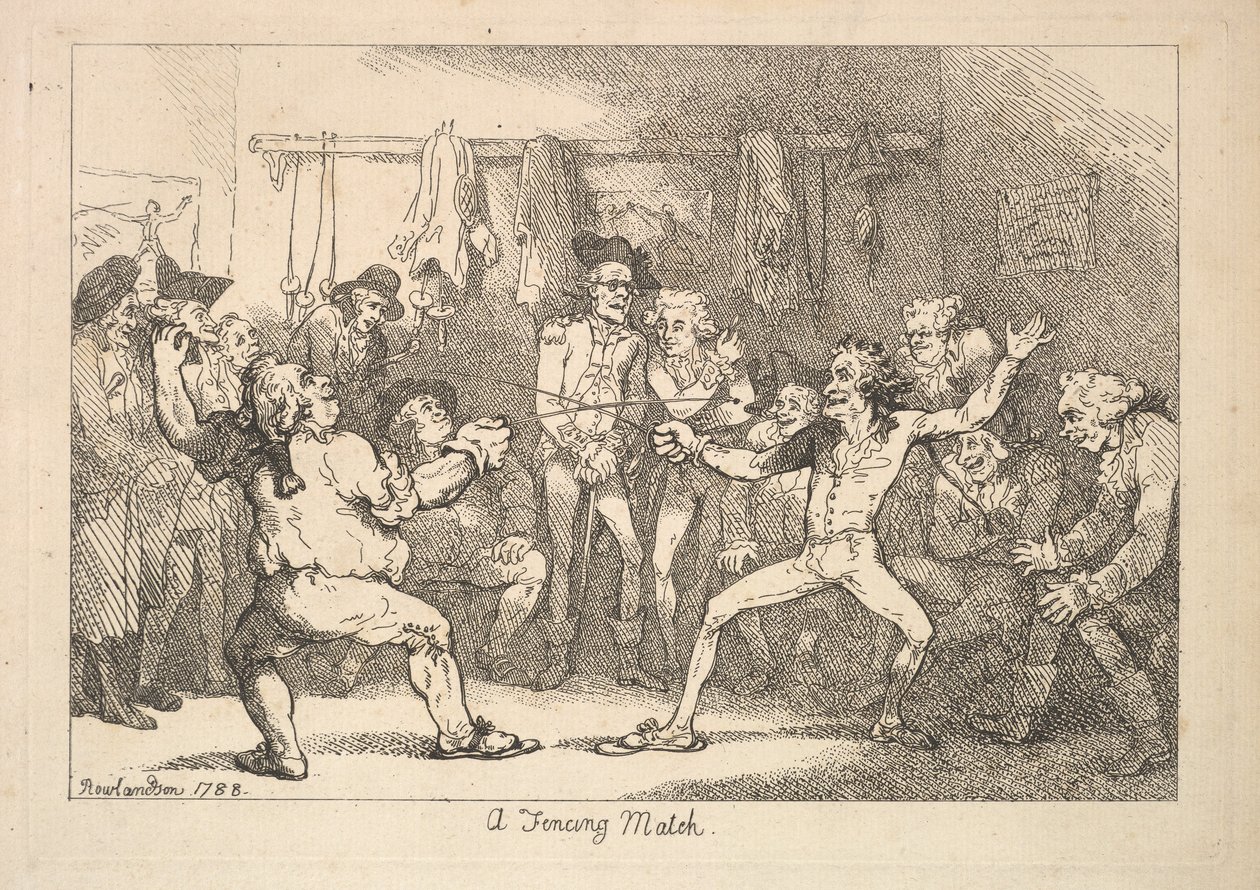 Egy vívómérkőzés alkotó: Thomas Rowlandson