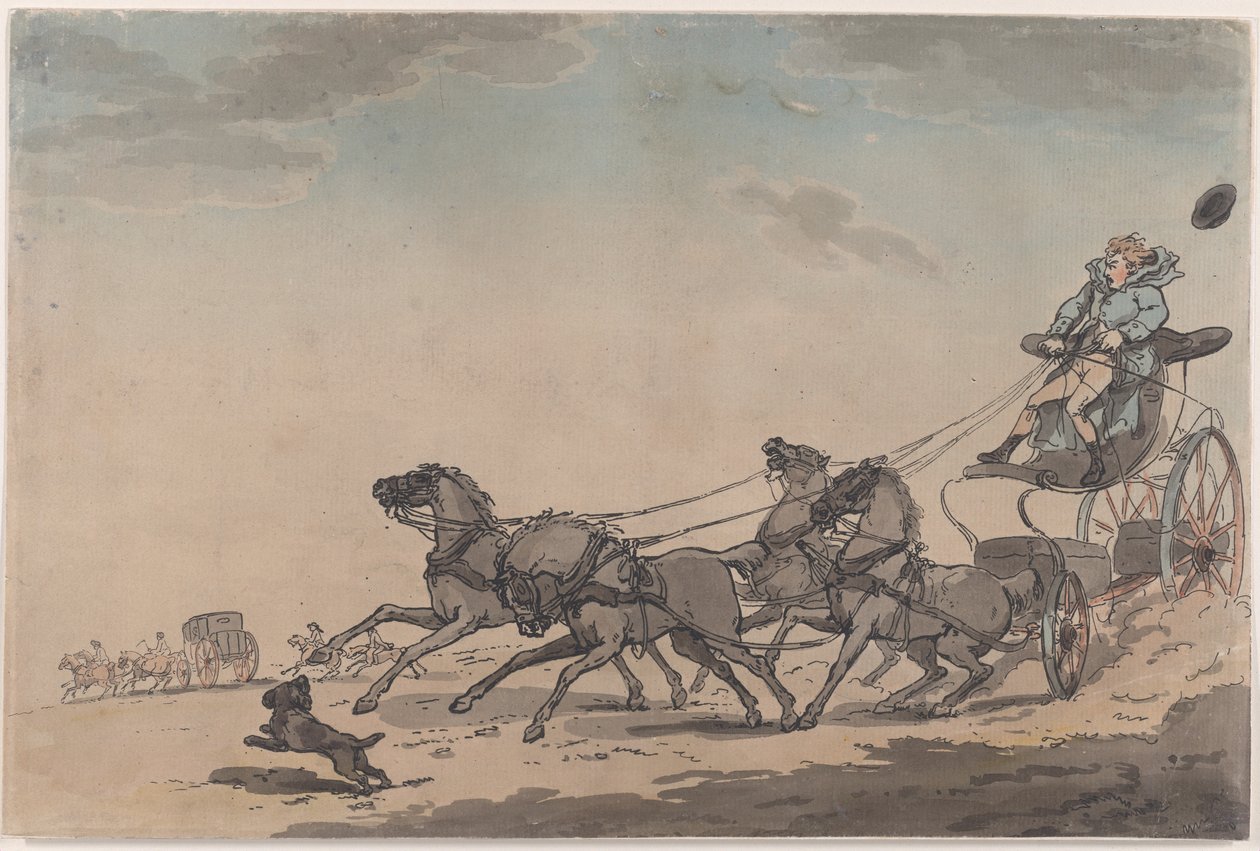 Egy négyes kézben, avagy A szökött kocsi, 1791-93., 1791-93. alkotó: Thomas Rowlandson