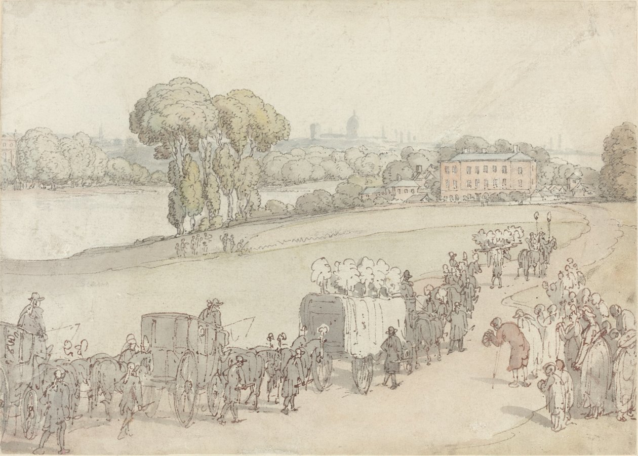 Egy temetési menet alkotó: Thomas Rowlandson