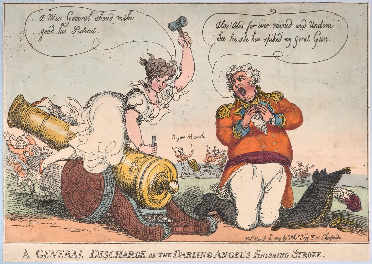Általános felmentés vagy a Drága Angyal befejező ütése, 1809. március 13., 1809. március 13. alkotó: Thomas Rowlandson