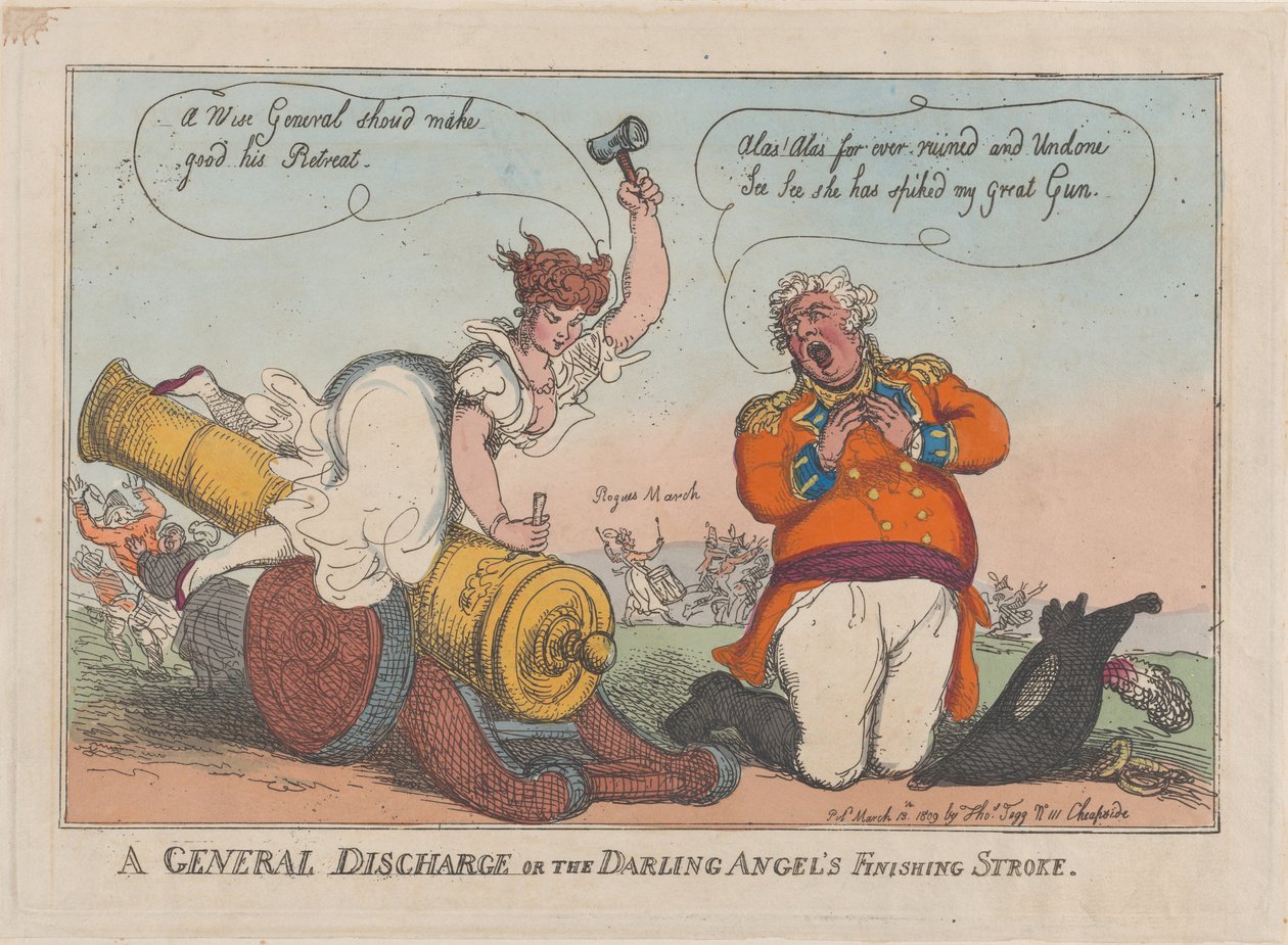 Általános felmentés vagy a Drága Angyal befejező ütése, 1809. március 13., 1809. március 13. alkotó: Thomas Rowlandson