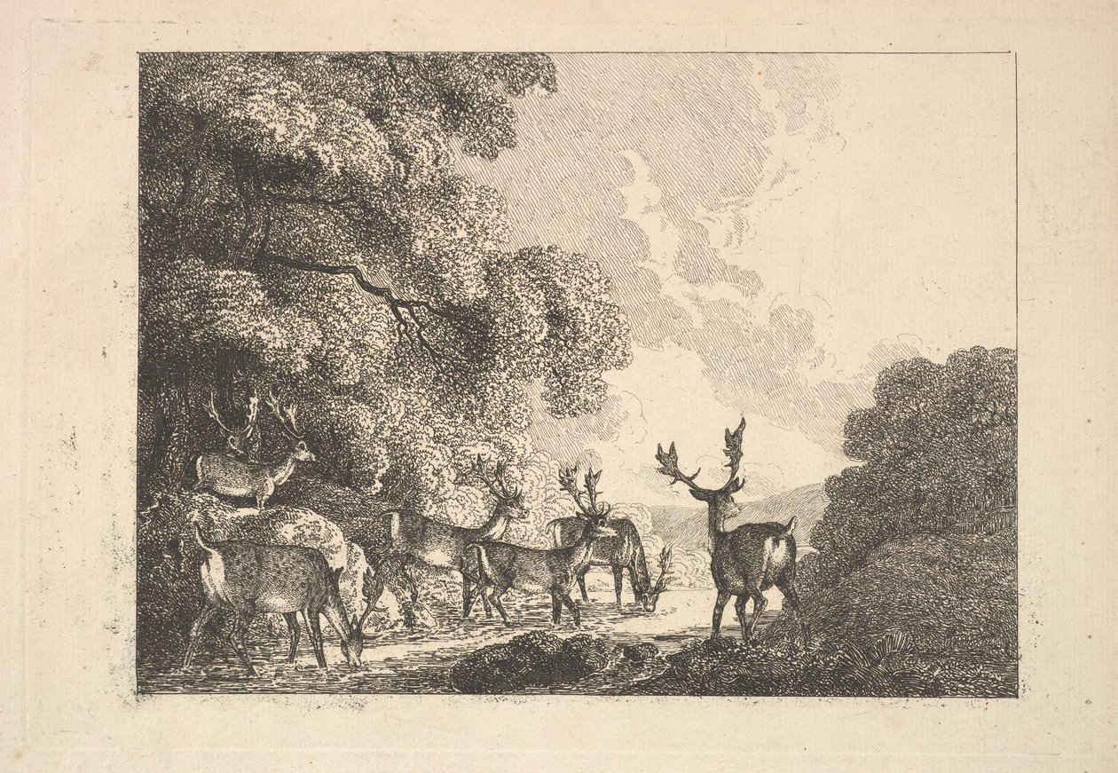 Egy csoport szarvas ivás, 1784-88. alkotó: Thomas Rowlandson