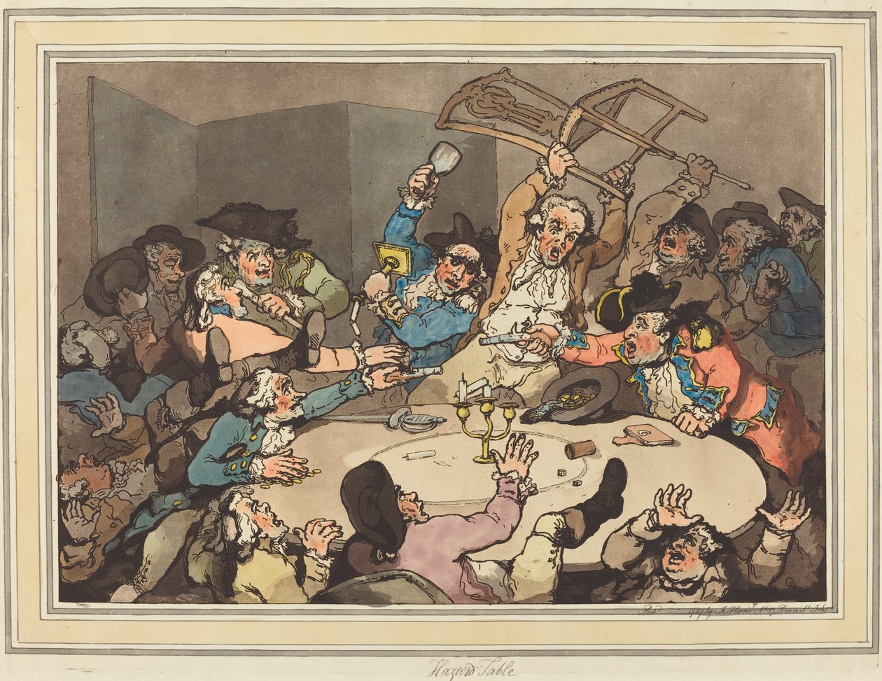 Felrúgás a veszélyes asztalnál alkotó: Thomas Rowlandson