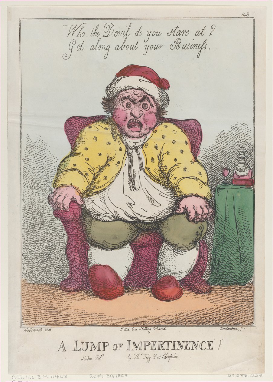 Az impertinencia csomója!, [1809. szeptember 30.] utánnyomás., [1809. szeptember 30.] utánnyomás. alkotó: Thomas Rowlandson