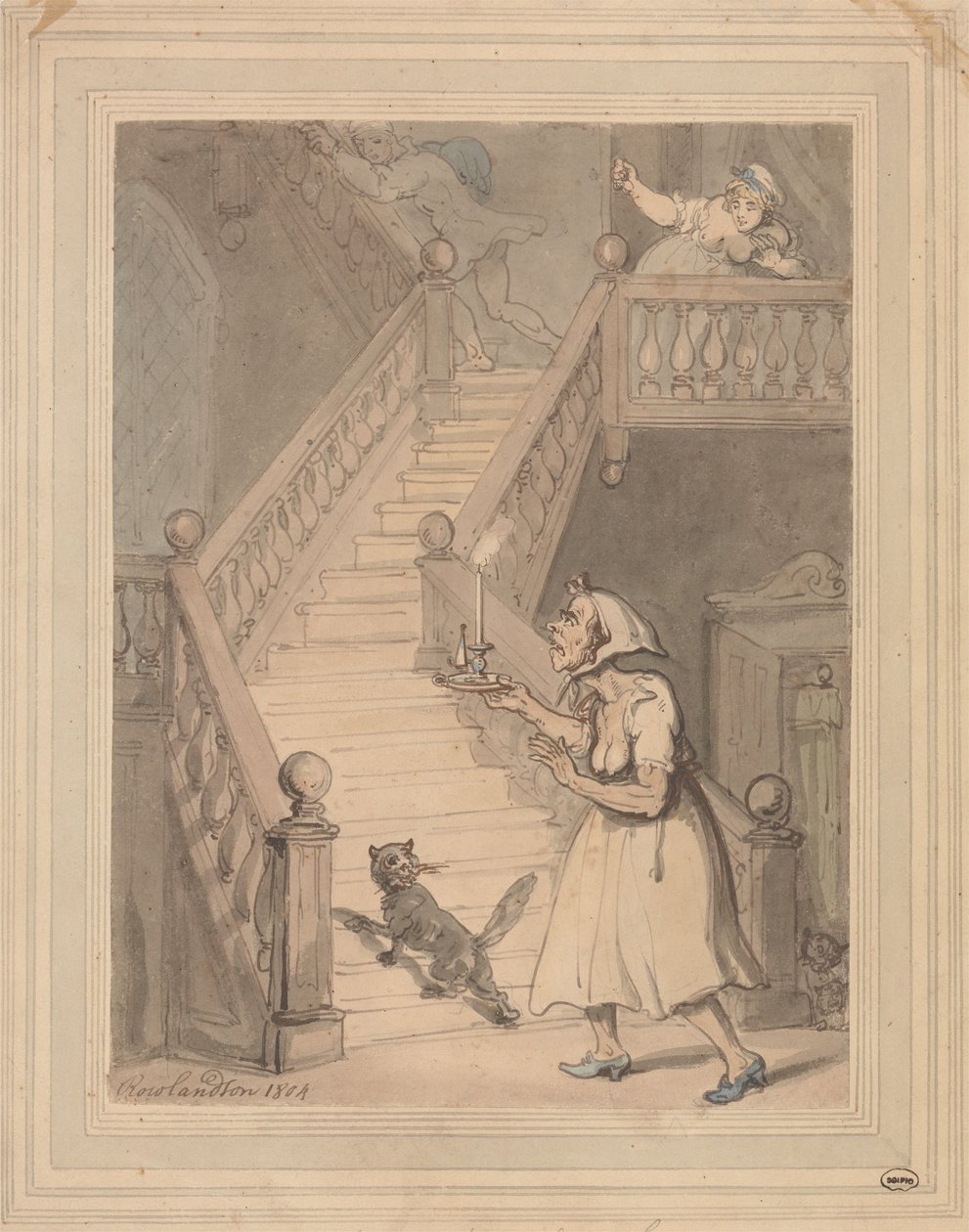 Egy hajadon nagynéni, aki tűzszagot érez alkotó: Thomas Rowlandson