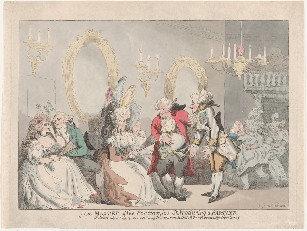 A ceremóniamester partnert mutat be, 1795. november 24., 1795. november 24. alkotó: Thomas Rowlandson