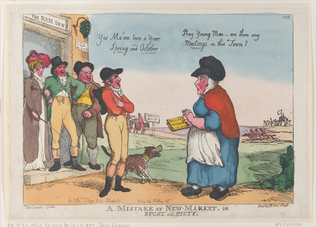Egy hiba az új piacon, avagy sport és jámborság, 1807. október 5., 1807. október 5. alkotó: Thomas Rowlandson