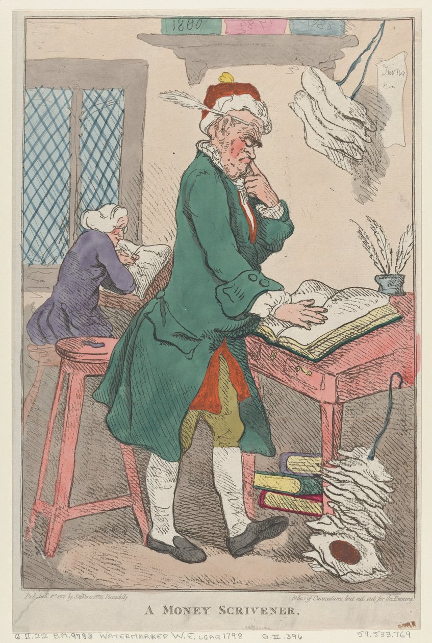 Egy pénzkereső, 1801. január 1., 1801. január 1. alkotó: Thomas Rowlandson