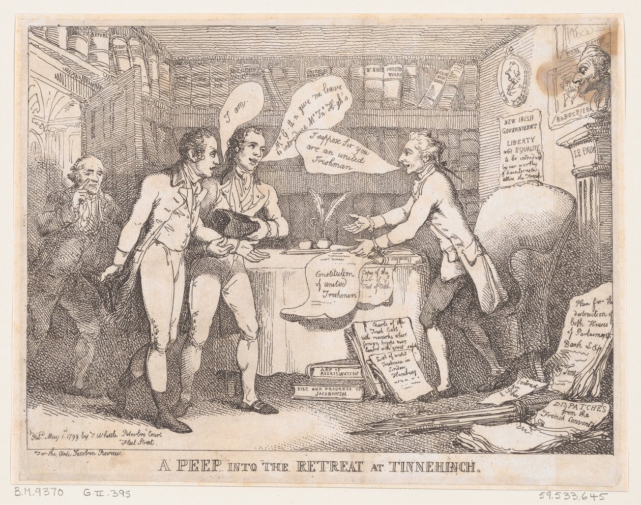 Bepillantás a visszavonulásba a Tinnechurch United Irish-ben, 1799. május 1., 1799. május 1. alkotó: Thomas Rowlandson