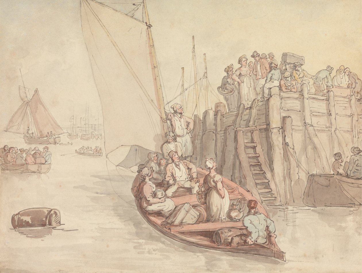 Egy móló Amszterdamban (A verzió) alkotó: Thomas Rowlandson