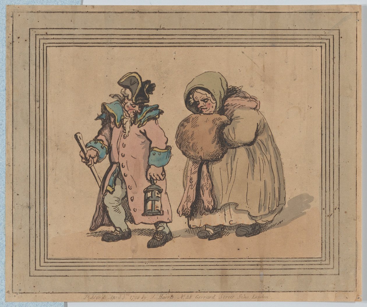 Visszatérés egy látogatásról, 1798. április 3., 1798. április 3. alkotó: Thomas Rowlandson