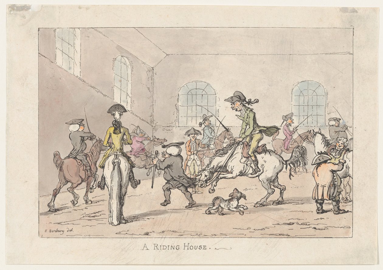 Egy lovasház, 1799 ., 1799 . alkotó: Thomas Rowlandson
