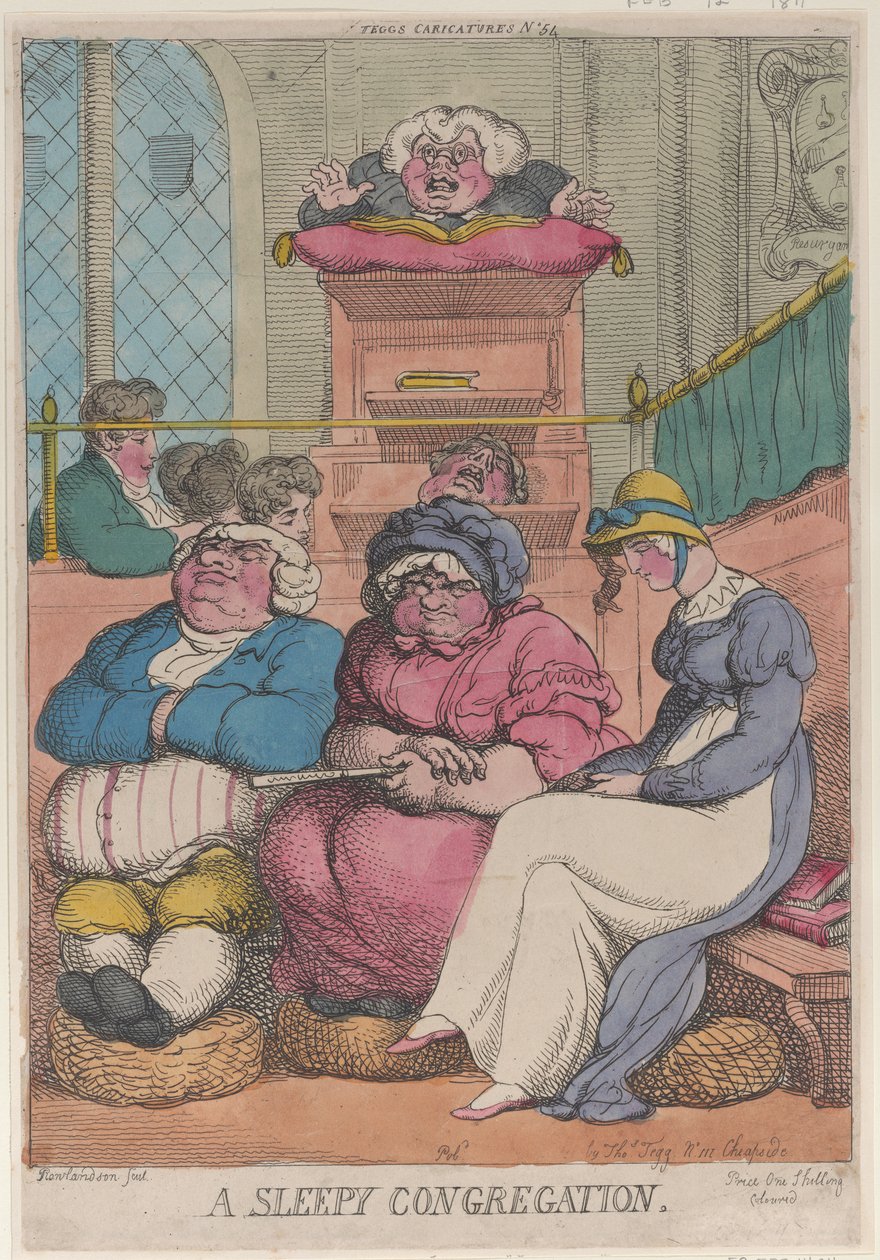 Álmos gyülekezet, 1811. február 12., 1811. február 12. alkotó: Thomas Rowlandson